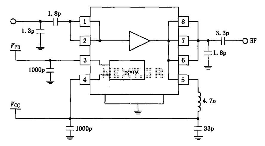 2450MHz end-stage linear power amplifier configuration of the circuit diagram RF2126 – Circuit Schematic