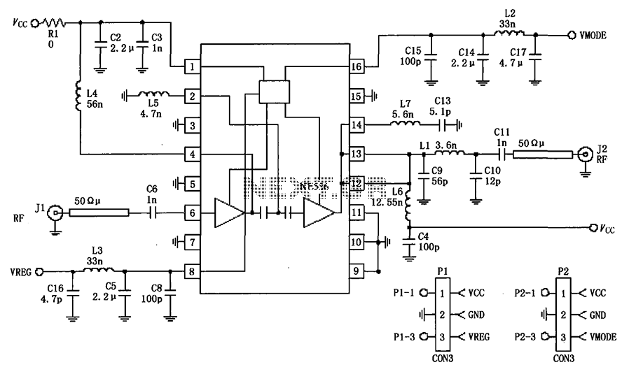 380MHz RF2175 linear amplifier circuit diagram