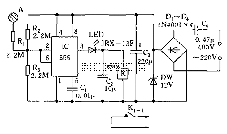 555 Touch-sensitive switch circuit diagram circuit