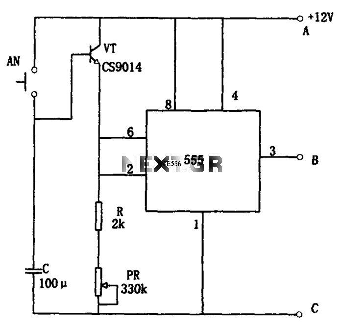555 Simple circuit diagram of the timing of time circuit