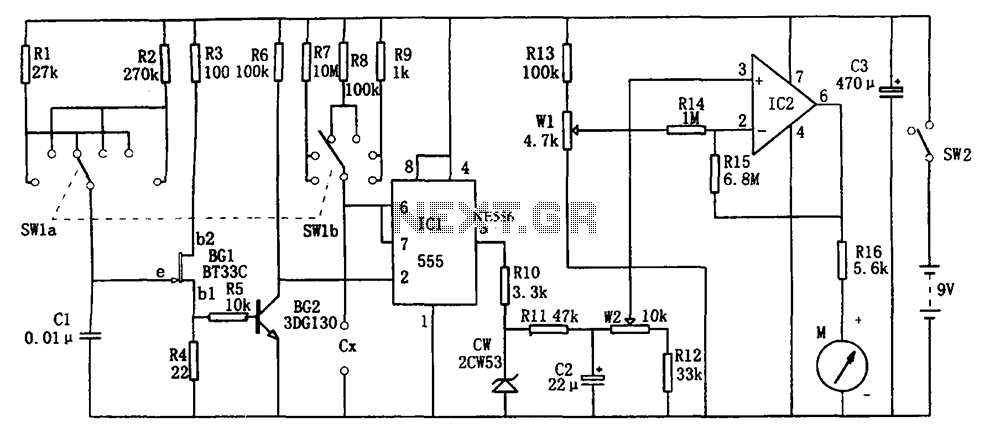 555 the DC capacitor tester