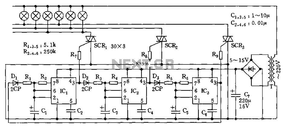 555 flow-control circuit diagram of a lantern