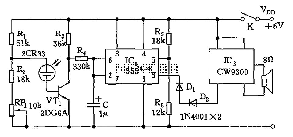 555 light tester circuit diagram circuit