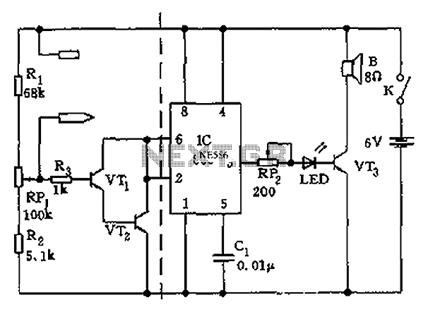 555 meter circuit diagram of a simple cavers