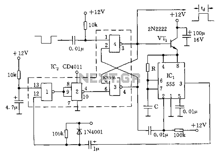 555 monostable circuit diagram of a low power consumption
