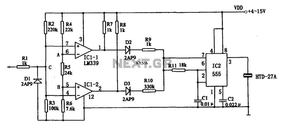 555 sound logic level probe circuit