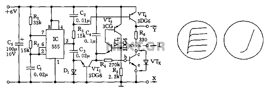 555 transistor characteristic curve tracer circuit diagram