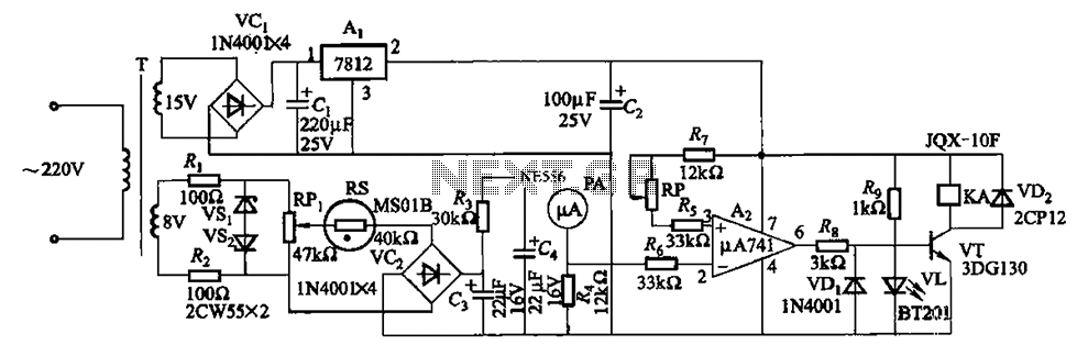 Air humidity measuring circuit 2 circuit