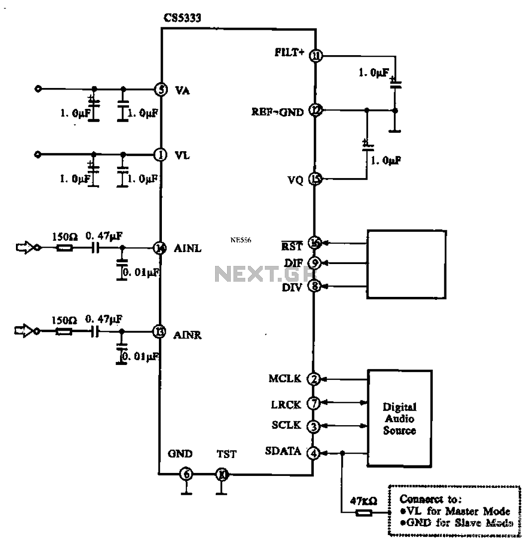 Audio AD converter circuit configuration circuit