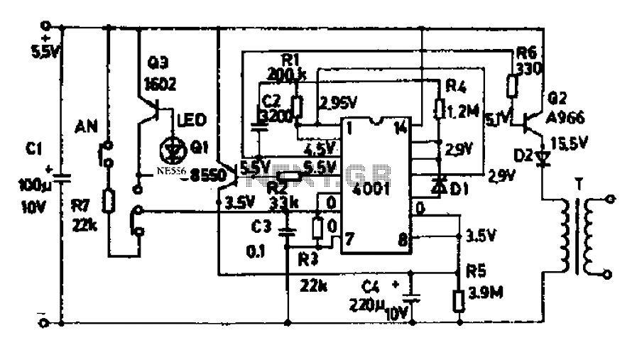 Automatic electronic refrigerator deodorant sterilization circuit
