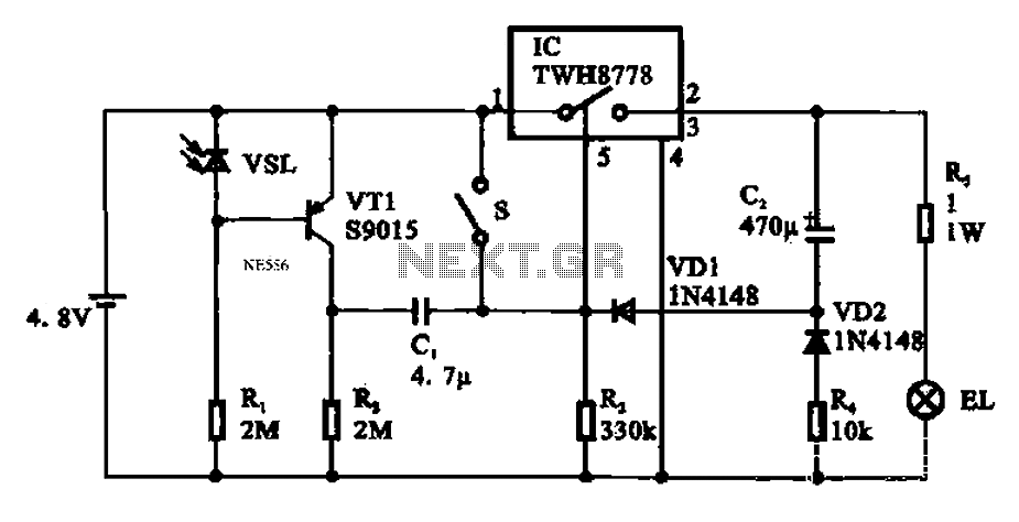 Automatic emergency lamp circuit