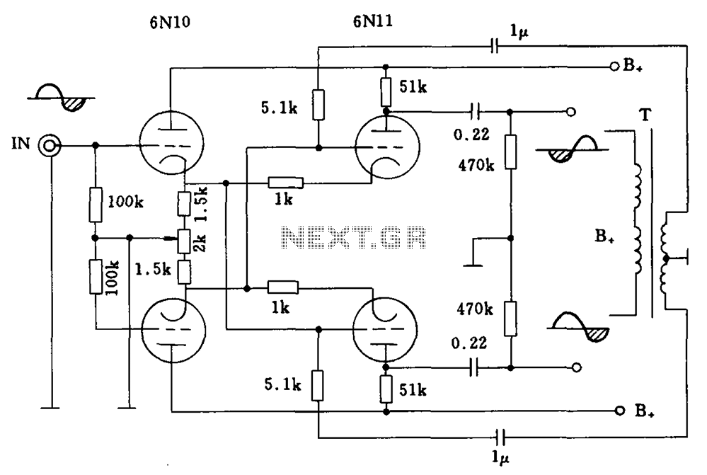 Balanced cross tube inverter circuit – Circuit Schematic