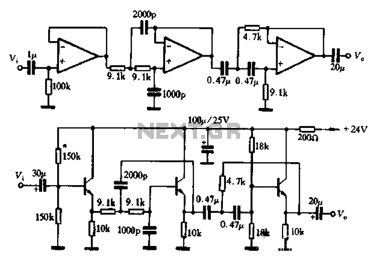 Band-pass filter is a circuit diagram of a single channel circuit