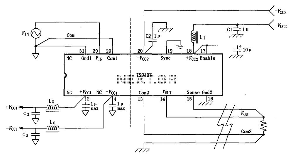 Basic circuit diagram connection of signal and power ISO107 – Circuit Schematic