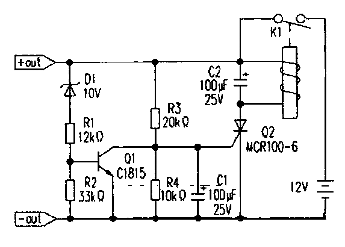Battery over-discharge protection circuit diagram circuit