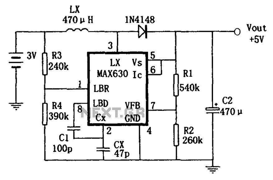 Boost has a frequency characteristic of automatic offset MAX630 power conversion
