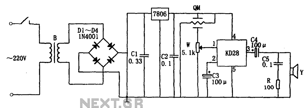 Combustible gas alarm circuit diagram 2 7806 KD28 circuit