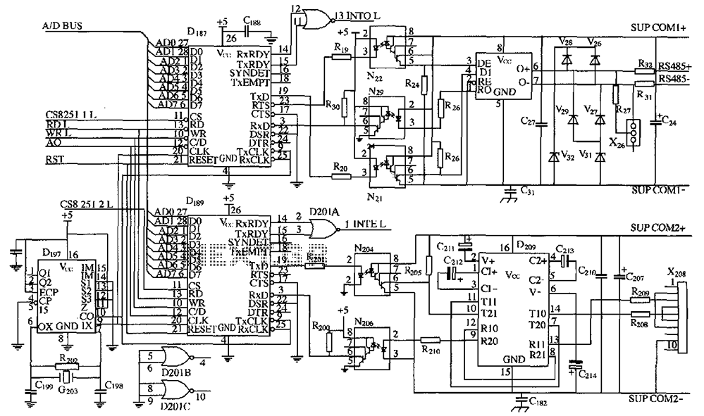 DK04 monitoring module with the computer communications interface circuits
