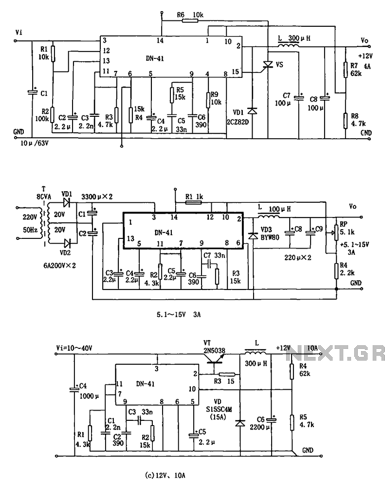 DN-41 consisting of high-current switching regulator circuit