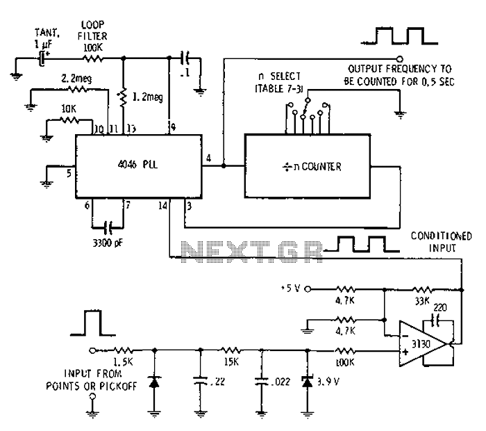 Digital tachometer schematic