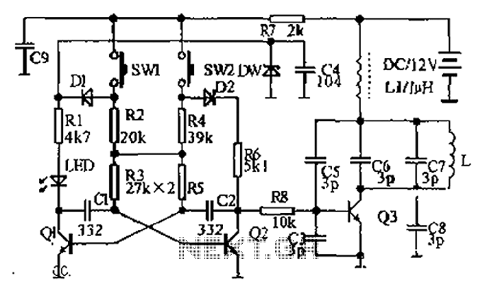 Dual AC radio remote control switch circuit diagram