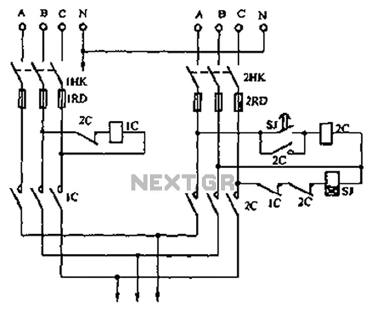 Dual-phase power switchover circuit schematic – Circuit Schematic
