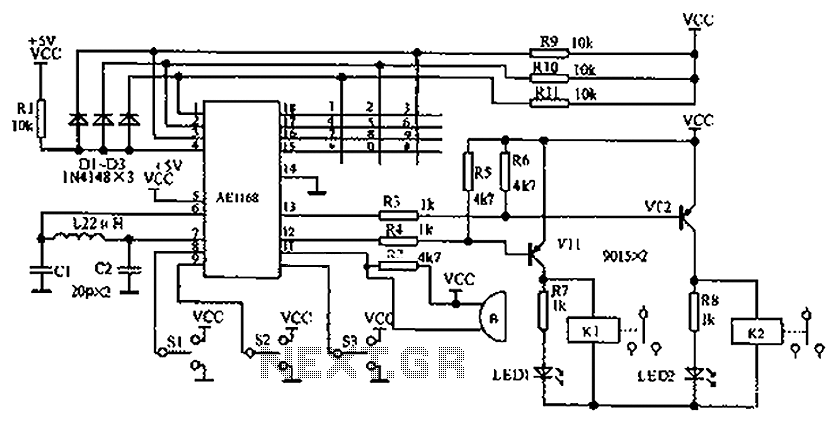 Enhanced AE1169 made lock circuit diagram circuit