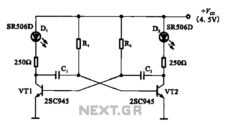 Flash light emitting diode display circuit