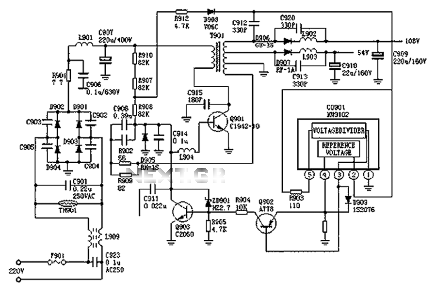 Hitachi np8c switching power supply circuit diagram