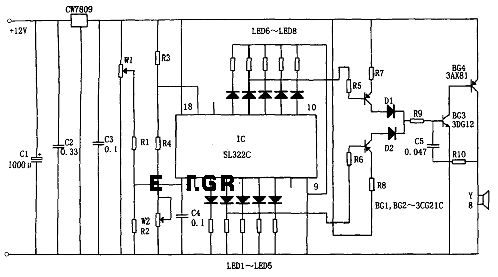 Hydraulic oil Automotive LED Alarm SL322C schematic