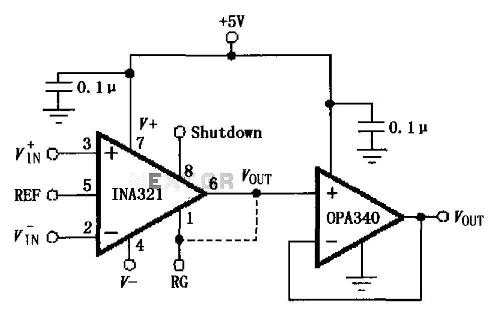 INA321 OPA340 composed output buffer circuit 322 circuit