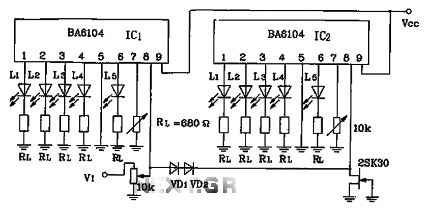 Level led level meter display driver IC a circuit diagram