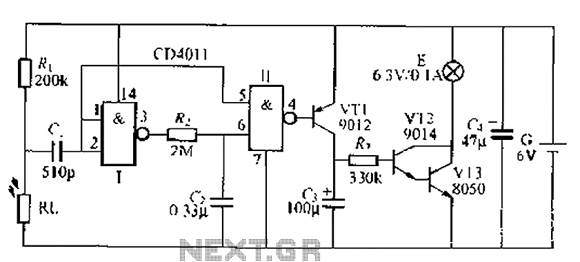 Light control delay circuit 4 circuit