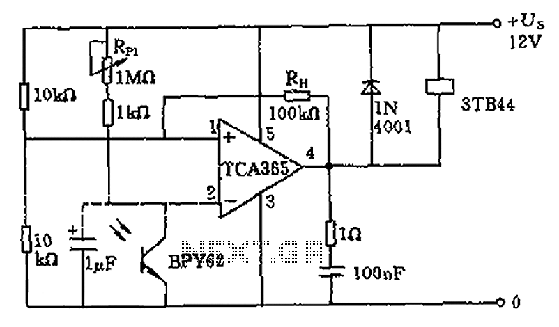 Light intensity 10 a 10LX twilight light control switch circuit diagram