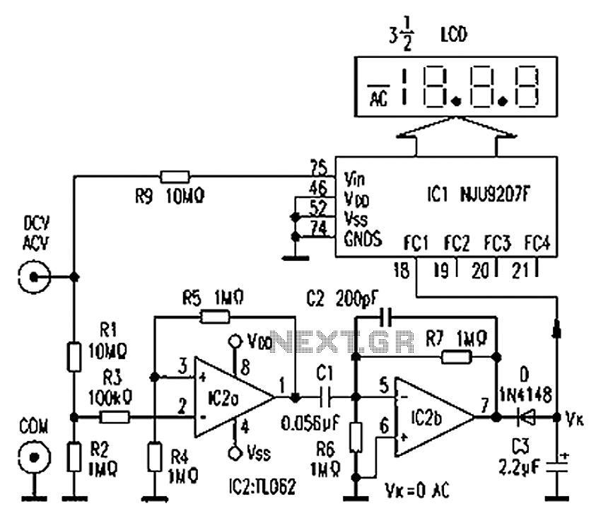 Multimeter AC DC converter circuit diagram automatically