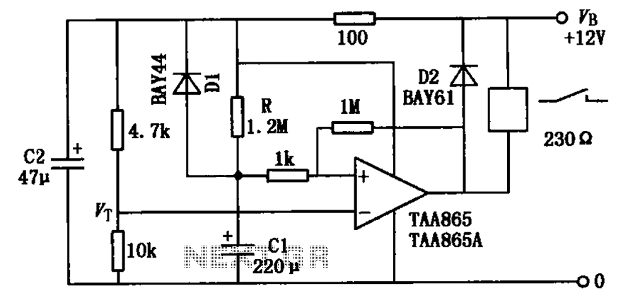 Op amp circuit diagram relay delay release