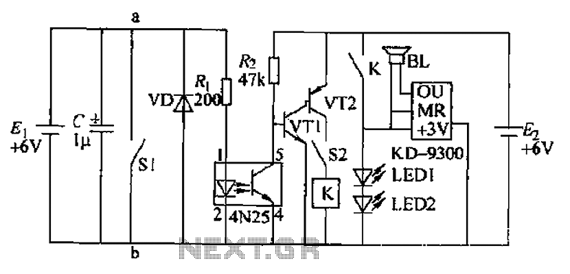 Photoelectric control circuit lullaby circuit