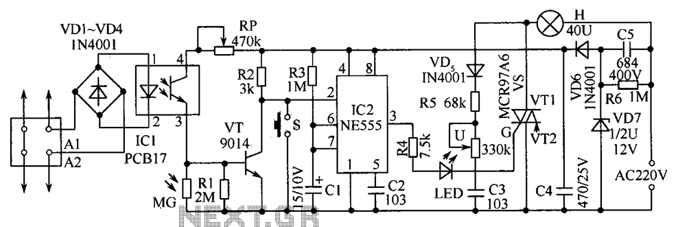 Sound delay lamp circuit diagram circuit