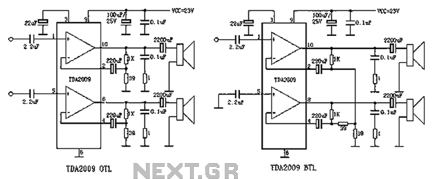 TV audio circuit TDA2009