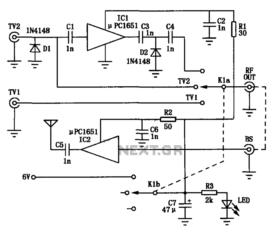 TV signal amplifying circuit diagram conversion