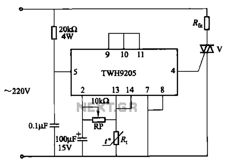 TWH9205 by the integrated circuit consisting of a temperature control circuit automatically circuit