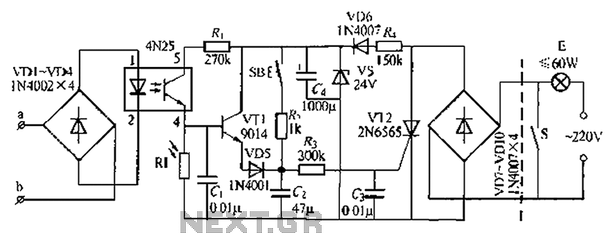 Telephone control automatic lamp circuit 1 circuit
