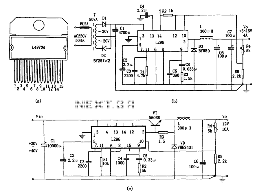 The L296 chip high current switching power supply chips for power supply