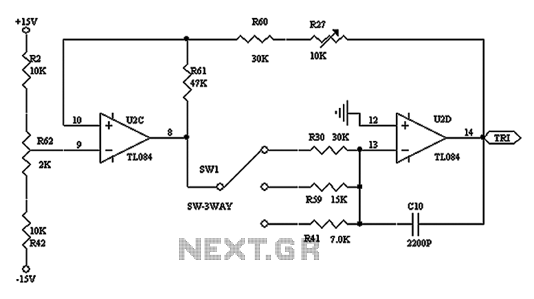 The triangular wave carrier generator circuit diagram
