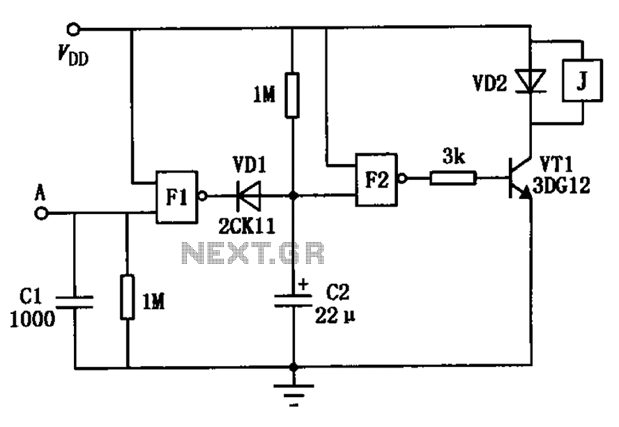 Touch delay switch a circuit diagram of a NAND gate consisting