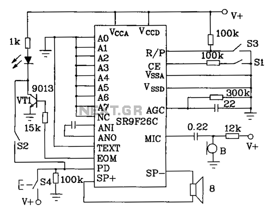 Use SR9F26C ordinary language learning machine tape recorder and circuit diagram