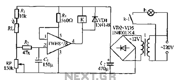 Use TWH8751 street light control circuit – Circuit Schematic