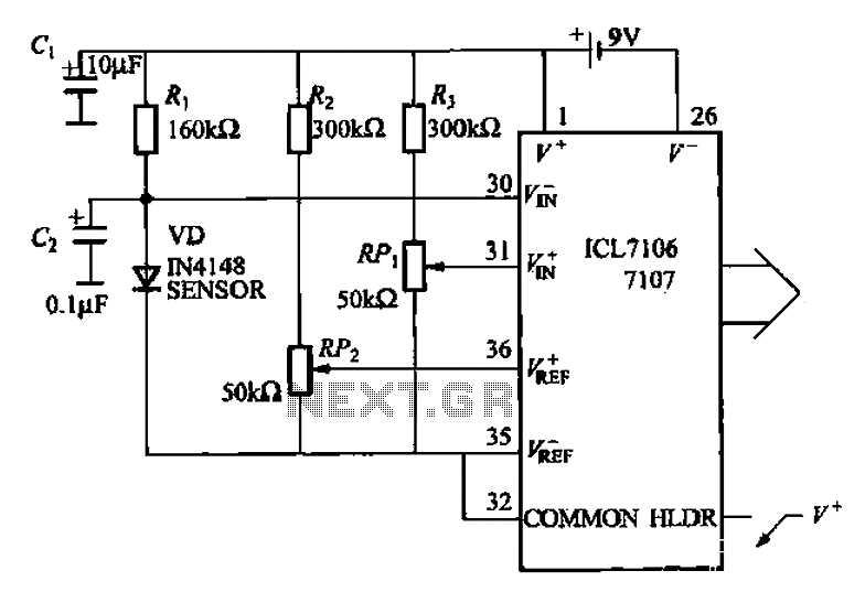 Using a diode as a temperature sensor and 3 1 2 digits Thermometer