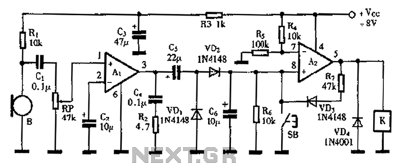 Using kd-28 to do the voice switch circuit diagram – Circuit Schematic