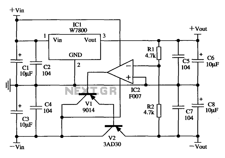 W7800 by the application circuit composed of power supply tracking – Circuit Schematic
